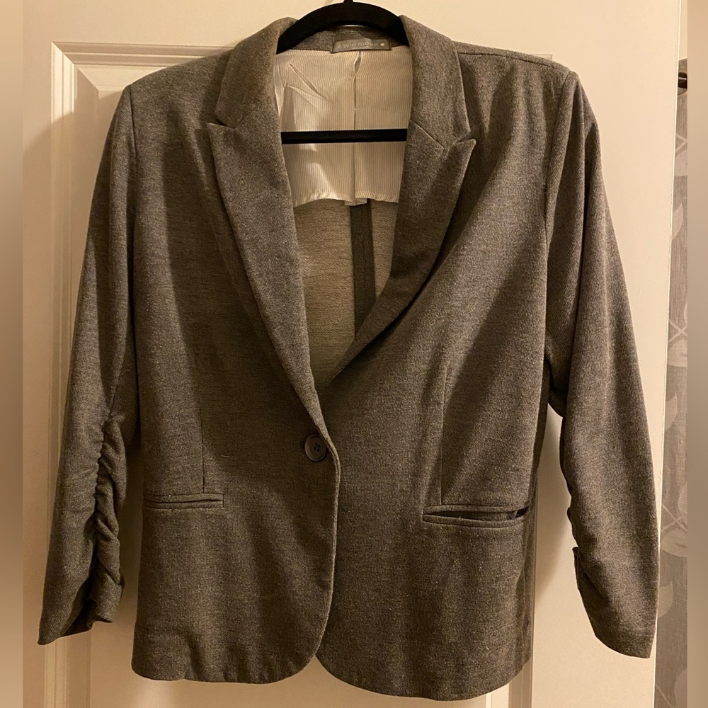 Olivia Moon cotton blazer, grey, size M